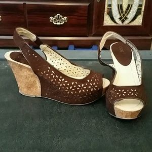 Brown cork wedges