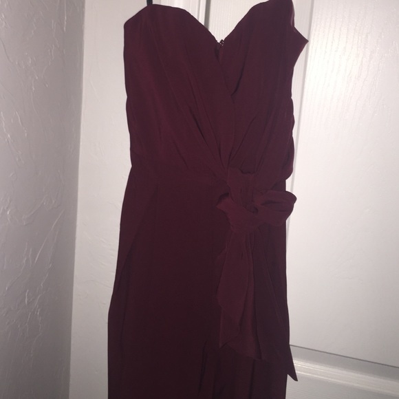 Maroon strapless jumpsuit