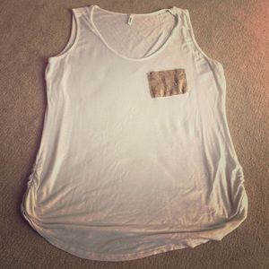 Gold Sequin Pocket Tank