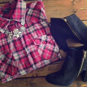 F21 Plaid Button Up