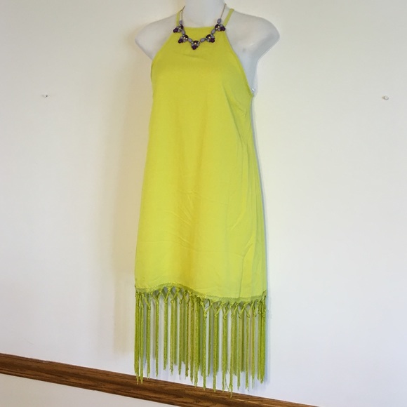 ❗️Last One clearance❗️✨Yellow Boho Fringe dress ✨ - Picture 2 of 4