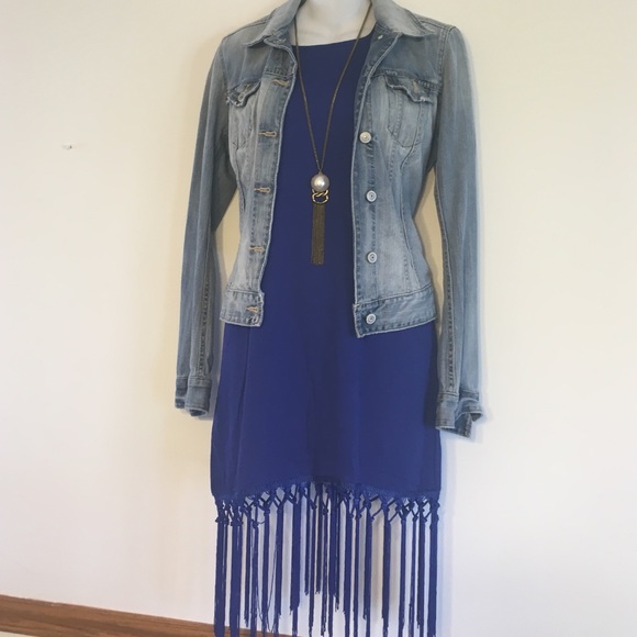 ❗️Clearance❗️Boho Fringe dress💙💙 - Picture 4 of 4