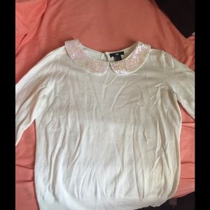 H&M sequined collar sweater size small