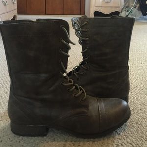 Grey-Brown Combat Boots