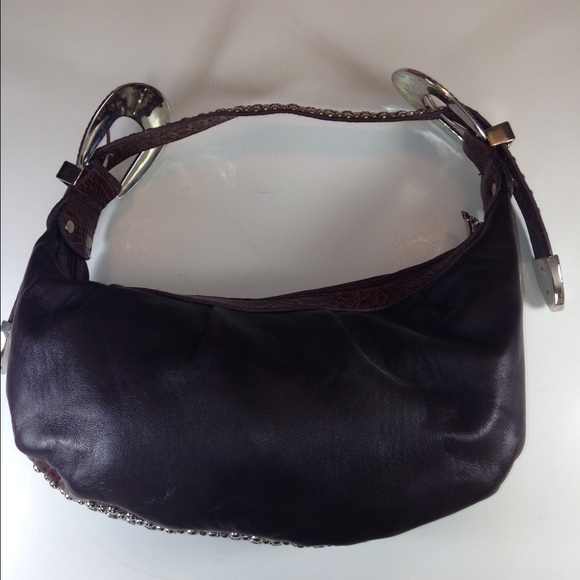 Brown Darling Faux Leather Studded & Jeweled Purse