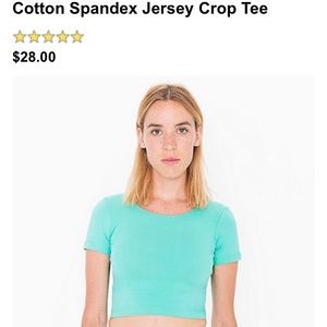 Jersey spandex American apparel crop tee