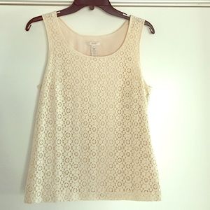 J. Crew lace embroidered shell