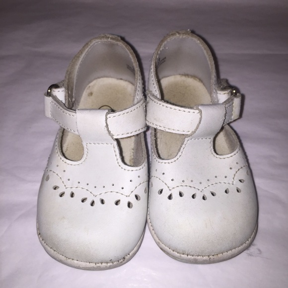 Angel Shoes Infant Sz 3 White Leather Mary Janes