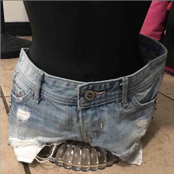 Hollister light wash jean shorts