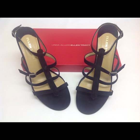 Brand New NIB Ellen Tracy Suede Ankle Strap Sandal