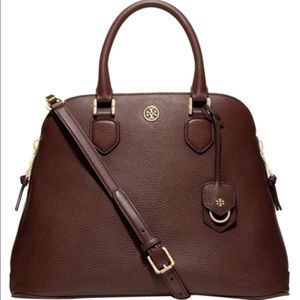 TORY BURCH ROBINSON PEBBLED OPEN DOME SATCHEL