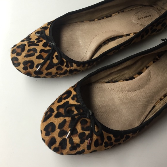 Lands' End Shoes - calf hair leopard print flats