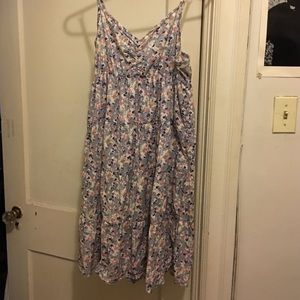 Sundress. Multicolor on light blue background