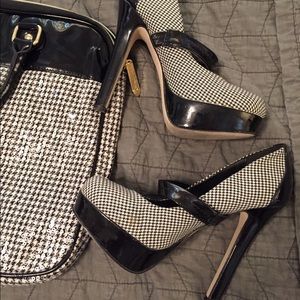 Madden girl Houndstooth platform stilettos.