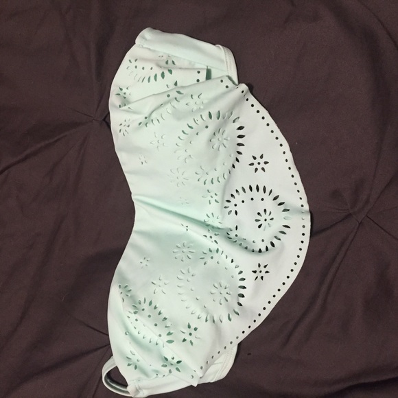 Flounce swim top bandeau Mint green sea foam