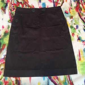 JCrew Brown Pencil Skirt with Pockets & Buttons