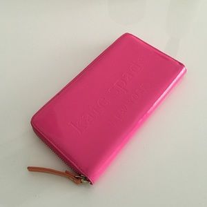 Kate Spade Pink Patent Wallet w/ Zipper