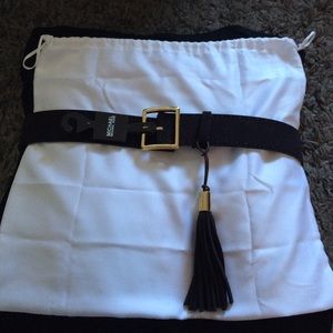 Michael Kors Chocolate Suede Tassel Belt-SM