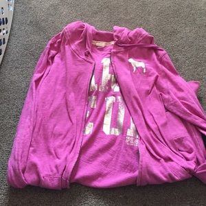 pink Victoria's Secret zip up