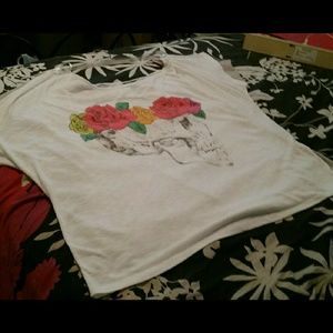 Beautiful White Skull with Roses