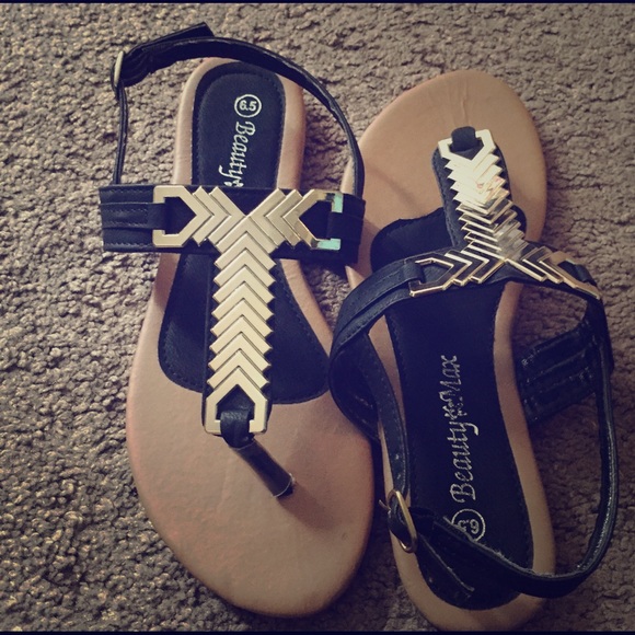 Sandals with Gold accents