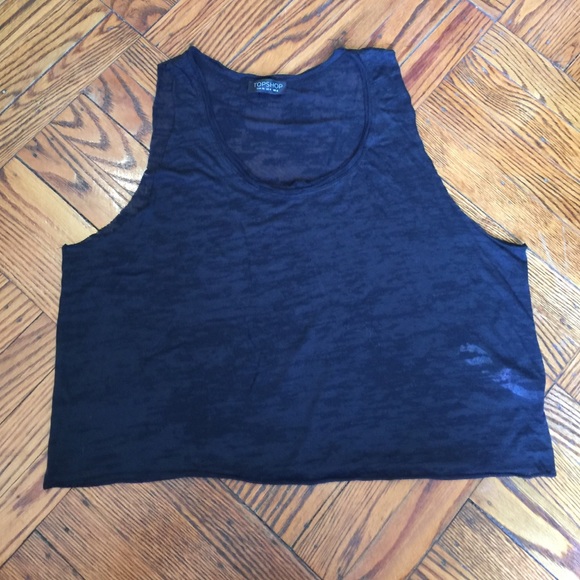 Topshop black burnout cropped tank