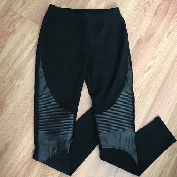 faux leather moto leggings