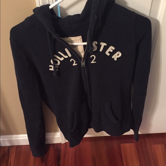 Hollister Navy Blue Zip Up Hoodie
