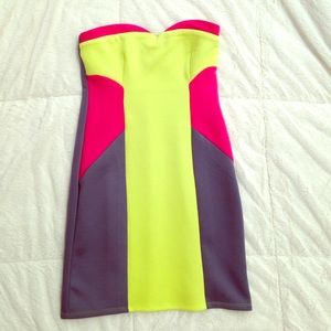 Trendy Neon Colorblock Dress