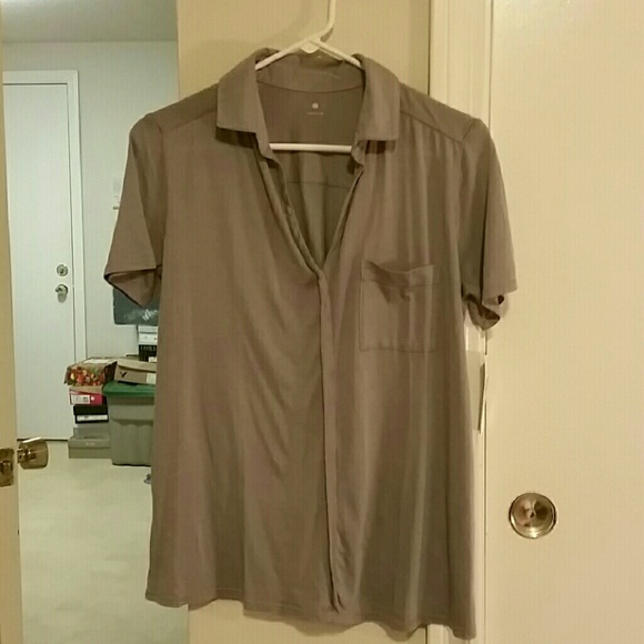 Three Dots grey polo tee-size Medium