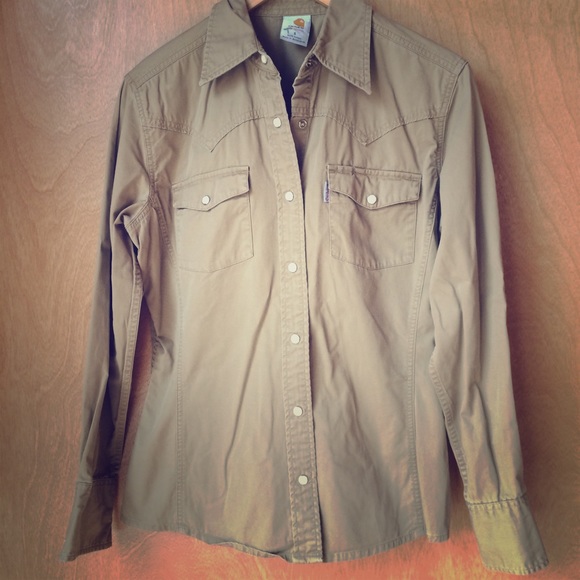 Carhartt Tan Snap Button Up Shirt - Picture 1 of 1