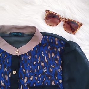 🆕 Sheer Leopard Chiffon Blouse