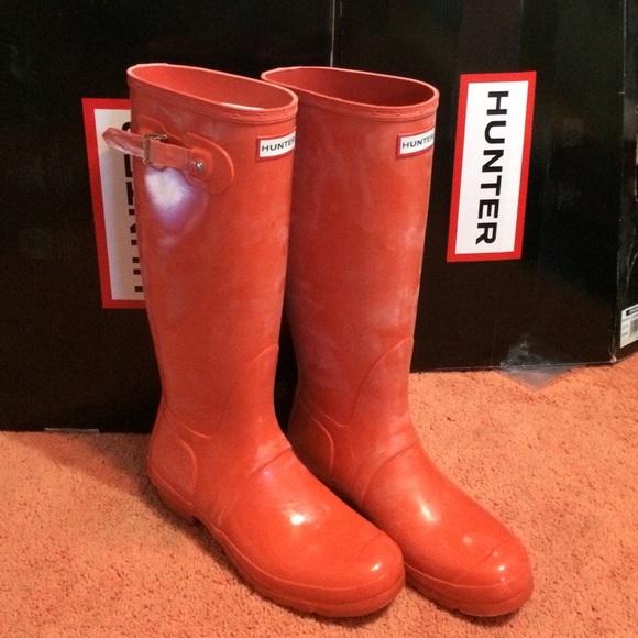 Orange hunter boots
