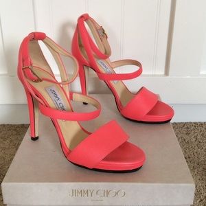 Jimmy Choo Dose sandal in Geranium, size 37.5