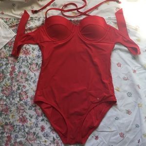 Candy red AE one piece bathing suit