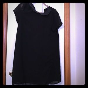 H&M Peter Pan collar divided black chiffon dress