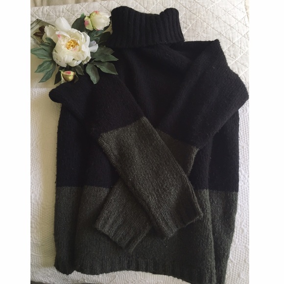 Vince Colorblock Turtleneck Sweater