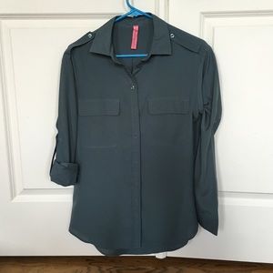 Nordstrom olive effortless top