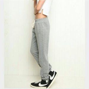 Brandy Melville Heather Grey Rosa Sweatpants