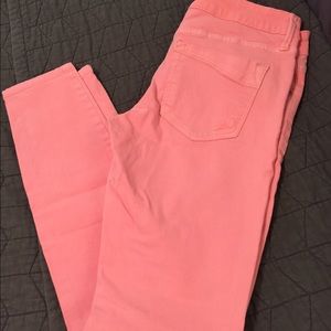 Express peach skinny jeans
