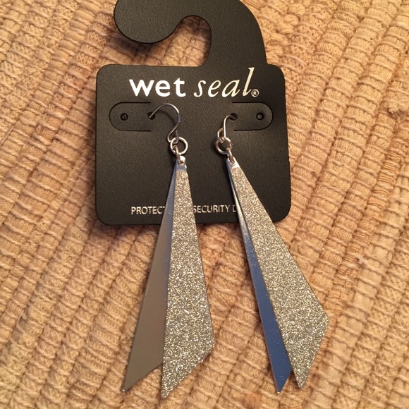 Wet Seal silver glitter earrings