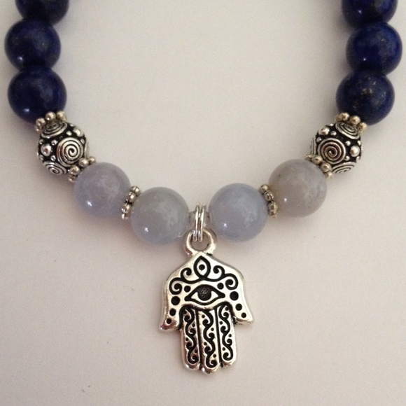 🌻 SALE🌻Gemstone Hamsa Hand Bracelet - Picture 3 of 4