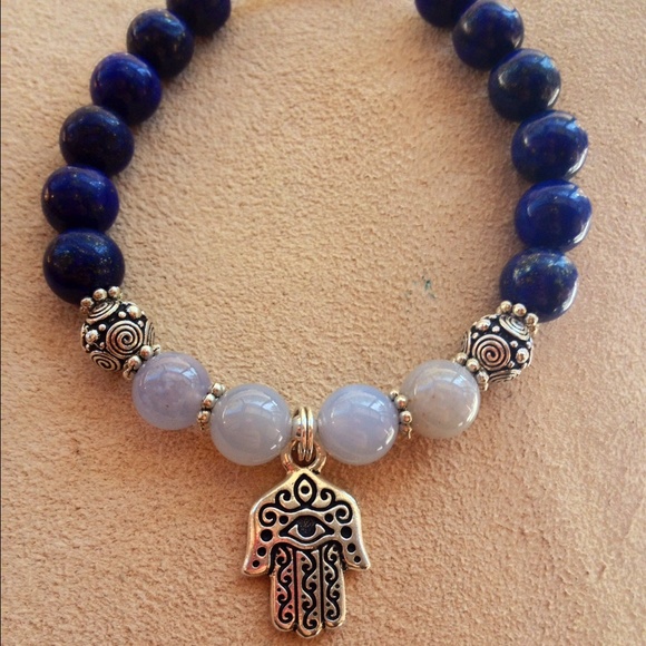 🌻 SALE🌻Gemstone Hamsa Hand Bracelet - Picture 4 of 4