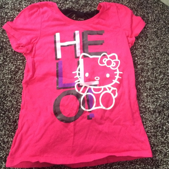 A gently used pink and black hello Kitty shirt