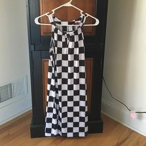 Checkered black and white dress