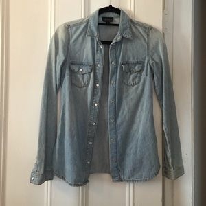 Top shop snap button denim shirt