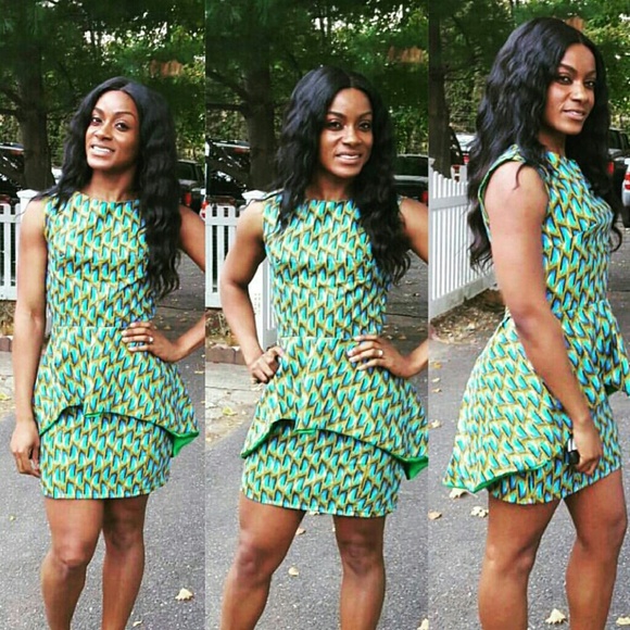 Peplum top and skirt set