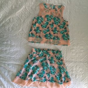 Two piece floral dress