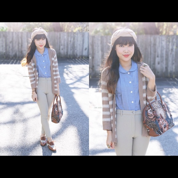 Gray braided cableknit head wrap headband turban - Picture 2 of 4