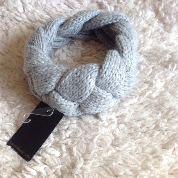 Gray braided cableknit head wrap headband turban - Picture 3 of 4